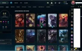 Conta LOL Level 356, 64 skins