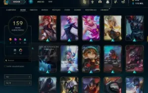 Conta LOL, Platina 4, Todos os Campeões,159 Skins,+TFT Skins