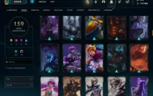 Conta LOL, Platina 4, Todos os Campeões,159 Skins,+TFT Skins