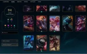 CONTA LEAGUE OF LEGENDS 94 SKINS, PRATA 5, 3 M7, 98 CAMPEÕES