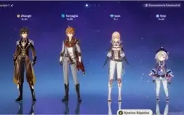 Zhongli + Childe + Qiqi + Jean + Armas 5*