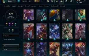 Esmeralda 4 com 100 Champs e 69 Skins + 4 Vitoriosas