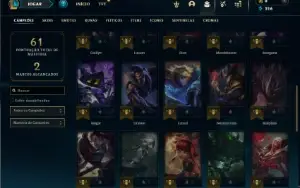 Unranked com 40 Champs e 10 Skins + 3 Fragmentos