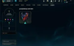 Unranked com 40 Champs e 10 Skins + 3 Fragmentos