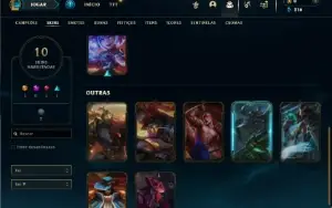 Unranked com 40 Champs e 10 Skins + 3 Fragmentos
