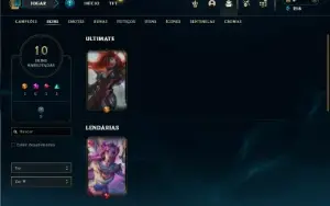 Unranked com 40 Champs e 10 Skins + 3 Fragmentos