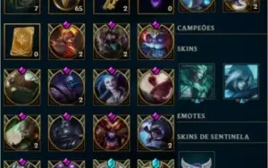 CONTA 3 110 SKINS QUASE TODOS CHAMPIONS