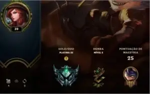conta lol platina 3 mmr otimo