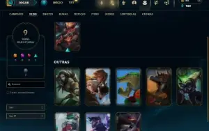 Platina 1 com 50 Champs e 9 Skins + 60 Espolios