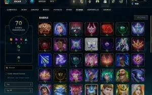 Platina 1 com 50 Champs e 9 Skins + 60 Espolios
