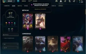 Conta Platina 1 com 88 Champs e 97 Skins + 1 Prestigio