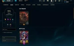 Ouro 4 com 60 Champs e 25 Skins