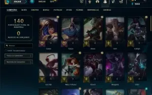 Ouro 4 com 60 Champs e 25 Skins