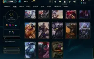 Ouro 4 com 60 Champs e 25 Skins