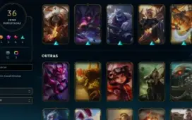 Conta LoL Platina 4, 36 skins e 69 champs