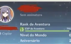 conta genshin com Keqing rank 6