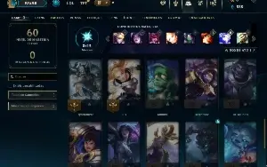 Ouro 1 com 40 Champs e 8 Skins