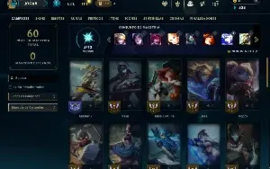 Ouro 1 com 40 Champs e 8 Skins