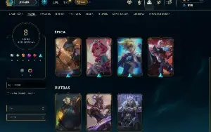 Ouro 1 com 40 Champs e 8 Skins