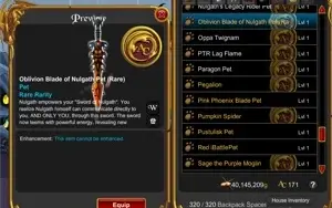 AQW - RARES 2010~2012 - EVILWAR - CALADBOLG BANK PET
