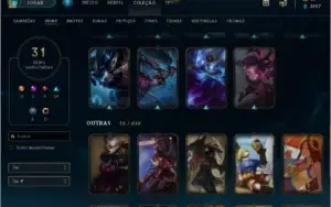 CONTA DE LOL UNRANKED, NV 111, 31 SKINS, 4 LENDARIAS!!
