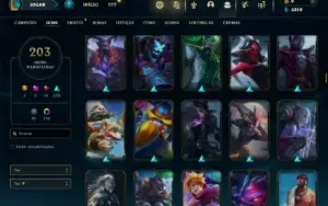 Platina 1 com TODOS os champs e 203 Skins ( MAIN MID )