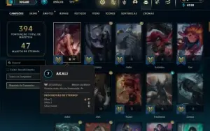 Platina 1 com TODOS os champs e 203 Skins ( MAIN MID )