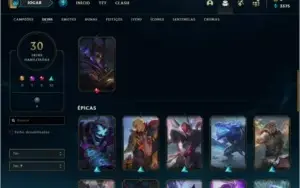 Conta platina 4 BARATA com 30 skins e 78 champs
