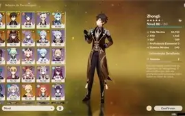 Conta Genshin Impact AR56 c/ Tier SS+ personagens 5*.