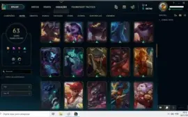 conta lol platina todos os campeões 63 skins