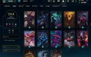 Unranked com 150 Champs e 264 Skins + 1700 RP