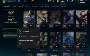 Unranked com 150 Champs e 264 Skins + 1700 RP