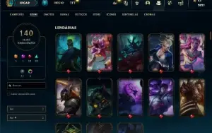 Promoção Conta Lol Lvl 587 Unranked Com 140 Skins Main Zed