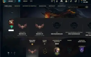 Bronze 3 com TODOS os champs 413 Skins + 7000 RP