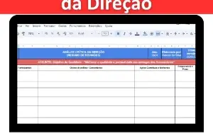 Planilha Análise Crítica Da Direção (Resumo De Reuniões)