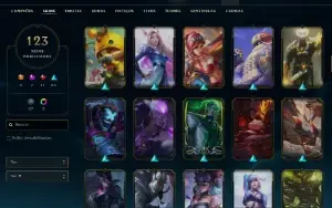 Conta LoL nível 263, 122 skins + 130 campeões