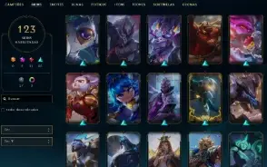 Conta LoL nível 263, 122 skins + 130 campeões