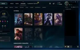 Conta League of legends, platina 1, 68 skins, todos os Champ