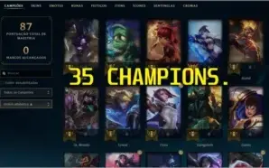 CONTA LOL OURO 4 COM 54V - 36L - MMR ALTO - 61% WIN RATE