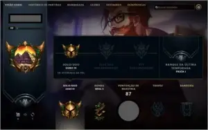 CONTA LOL OURO 4 COM 54V - 36L - MMR ALTO - 61% WIN RATE