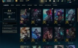 Unranked com 35 Champs e 18 Skins ( ex platina )