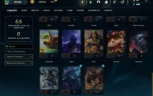 Unranked com 35 Champs e 18 Skins ( ex platina )