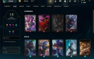 Unranked com 35 Champs e 18 Skins ( ex platina )