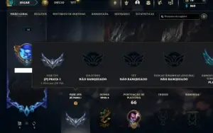 Unranked com 35 Champs e 18 Skins ( ex platina )