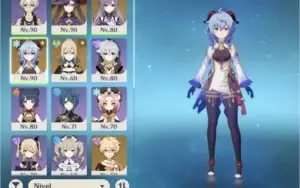 Ar 55. Ganyu c1, keqing, Jean mona, Noelle e Xiangling c6