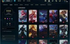 ACC LOL/ PLAT 3/ 200 SKINS(9 MÍTICAS)/10 GEMAS/ALL CHAMPS