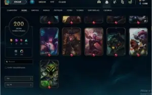 ACC LOL/ PLAT 3/ 200 SKINS(9 MÍTICAS)/10 GEMAS/ALL CHAMPS