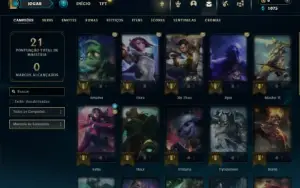 Ferro 1 com 30 Champs e 4 Skins + 2 Fragmentos