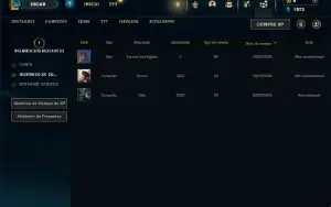 Ferro 1 com 30 Champs e 4 Skins + 2 Fragmentos