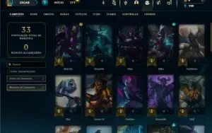Ouro 2 com 45 Champs e 7 Skins + 6 Fragmentos